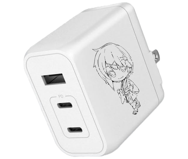 レーザー彫刻入り 65W 急速充電対応ACアダプター